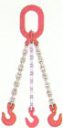 braca di catena in acciaio legato gr 80 a tre bracci, coeff. di sicurezza 4:1